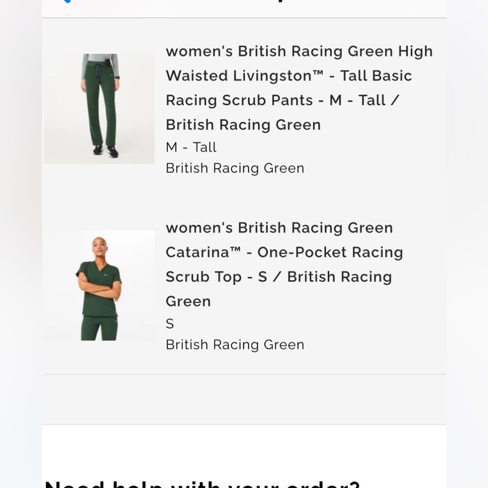 Rare British racing Green Women's Figs